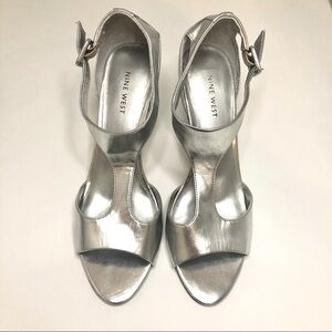 NINE West silver sandals